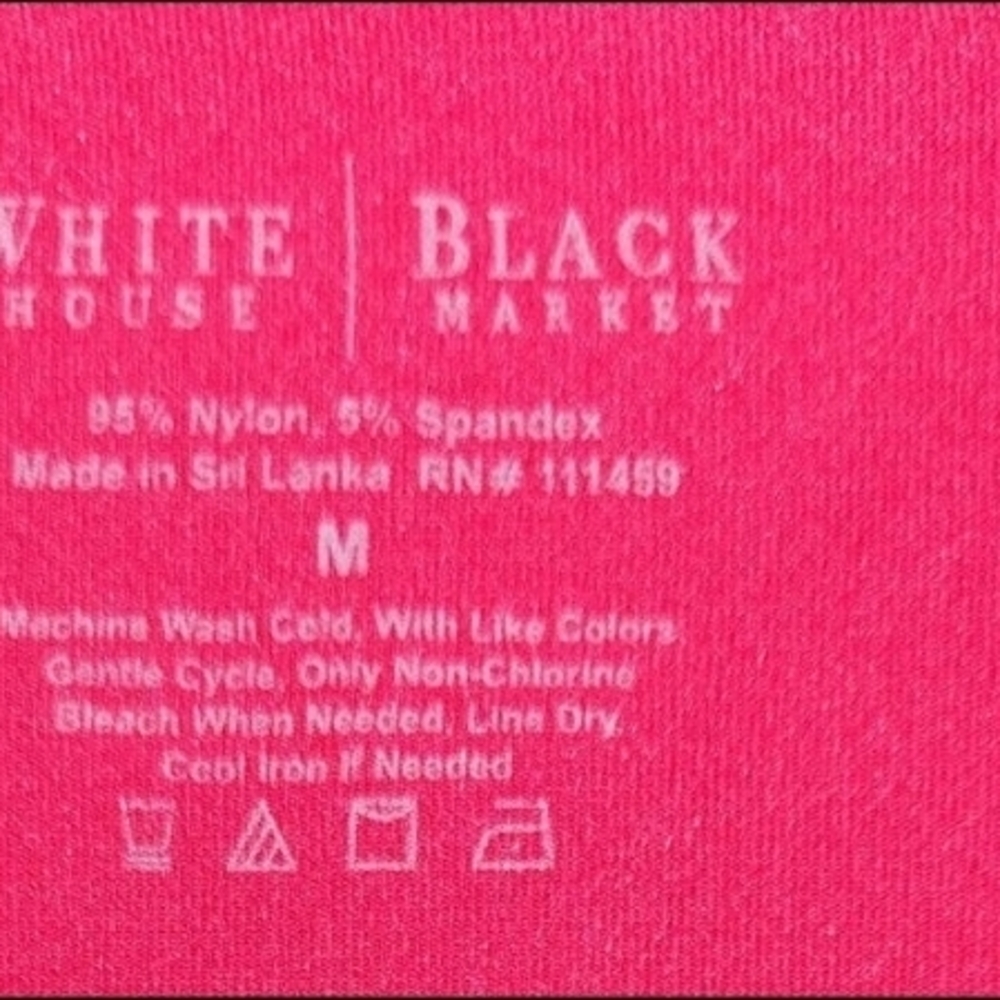 White House Black Market Red Fitted Cap Sleeve Tee - Picture 3 of 3